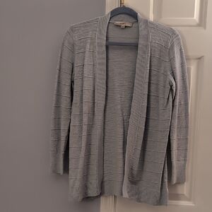 Women's Gray Open-Front Sweater